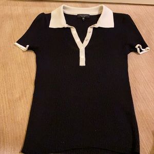 Rag & Bone short sleeve collar sweater